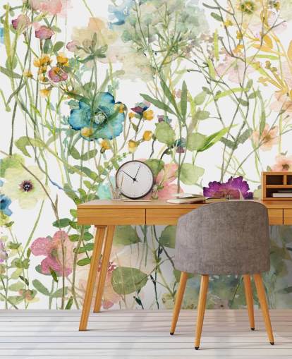 kleurrijk bloemenbehang kleurrijk bloemenbehang