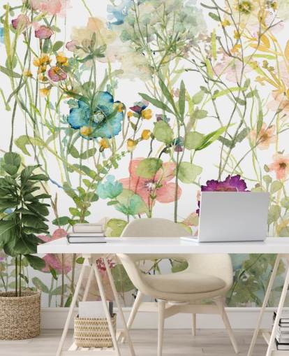 papier peint floral coloré