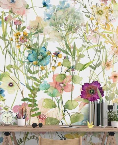 papier peint floral coloré