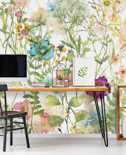 farverige blomster tapet