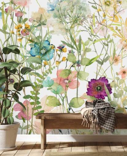 färgglada blommor tapeter