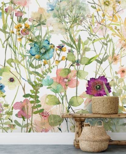 fargerik floral tapet