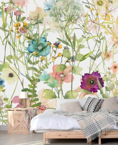 kleurrijk bloemenbehang