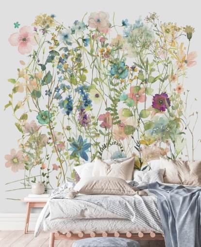 papel de parede colorido floral bonito