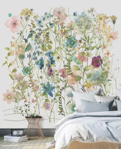 pen floral fargerik tapet