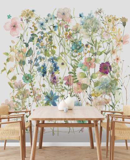 pretty floral colourful wallpaper