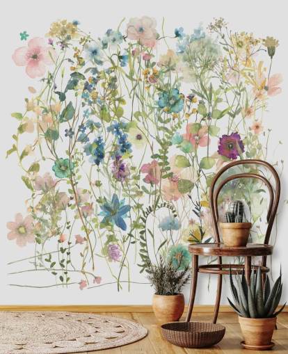 joli papier peint floral et coloré