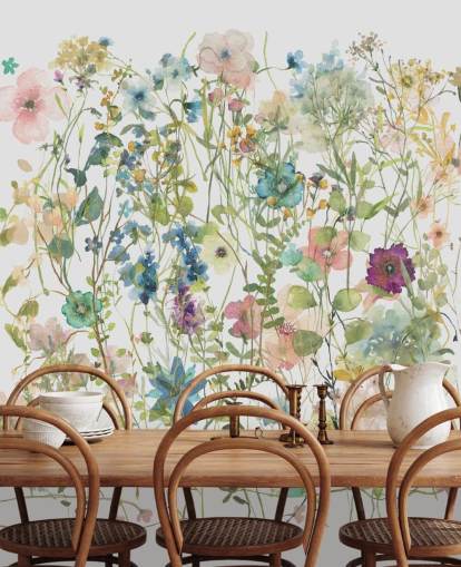 pretty floral colourful wallpaper