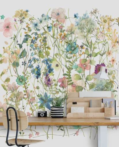 pretty floral colourful wallpaper