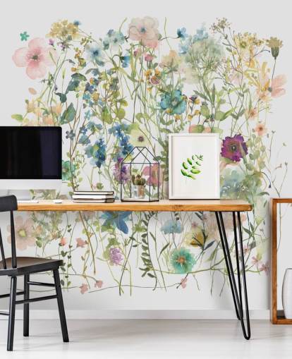pretty floral colourful wallpaper