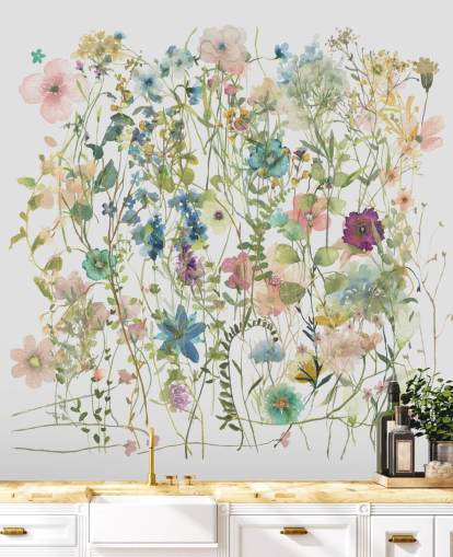 pretty floral colourful wallpaper