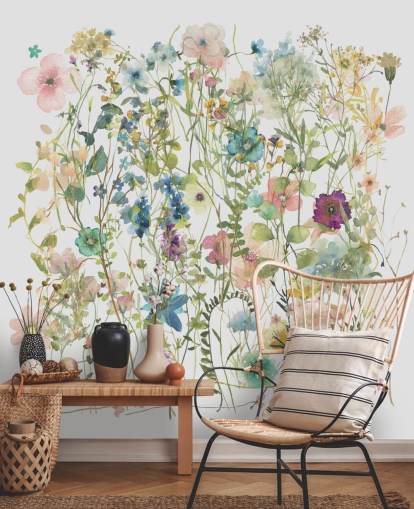 pretty floral colourful wallpaper