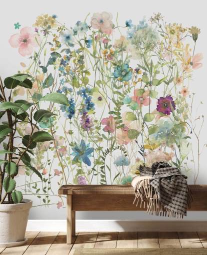 pretty floral colorful wallpaper