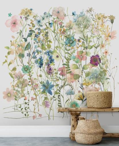 pretty floral colourful wallpaper
