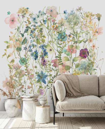 joli papier peint floral et coloré