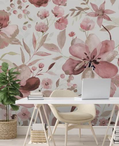 pastel pink watercolor floral wallpaper pastel pink watercolor floral wallpaper