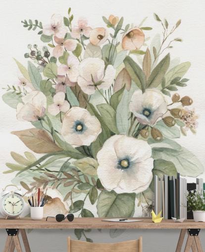 dusty pink and sage green pastel floral wallpaper dusty pink and sage green pastel floral wallpaper