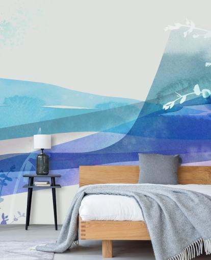 blue abstract scenery wallpaper