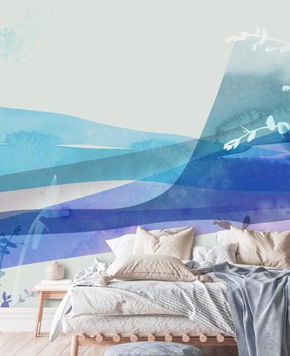 blauw abstract landschap behang blauw abstract landschap behang