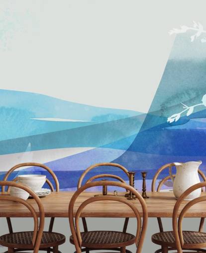 blue abstract scenery wallpaper