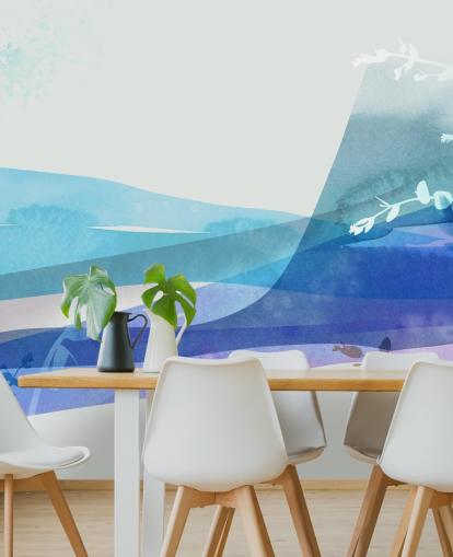 blue abstract scenery wallpaper