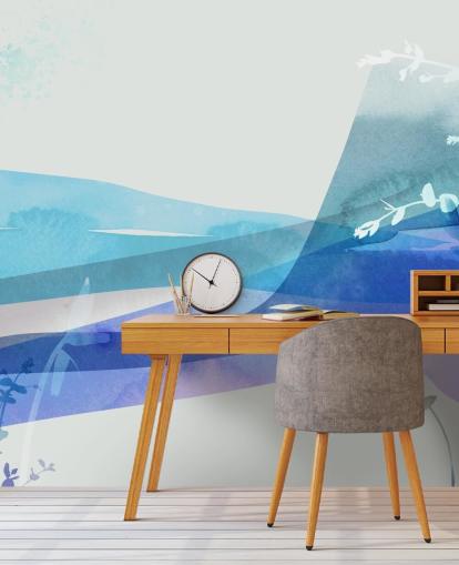 papel de parede azul cenário abstrato