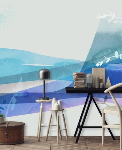 blue abstract scenery wallpaper