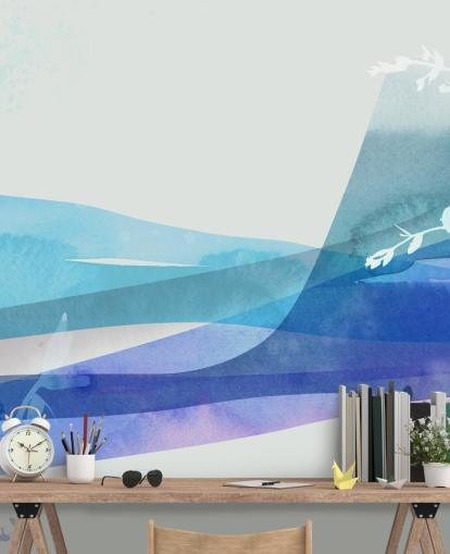 blue abstract scenery wallpaper