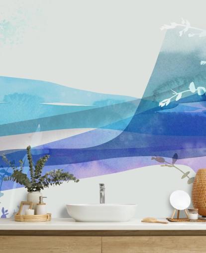 blue abstract scenery wallpaper