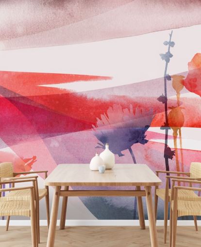 red and purple floral watercolor wallpaper