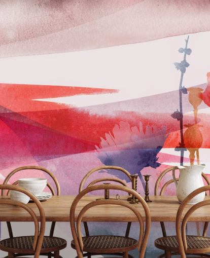 papier peint aquarelle florale rouge et violet papier peint aquarelle florale rouge et violet