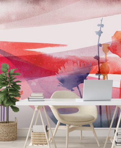 red and purple floral watercolor wallpaper