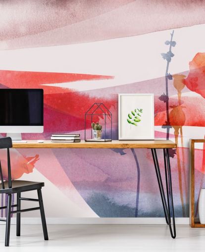 papier peint aquarelle florale rouge et violet papier peint aquarelle florale rouge et violet