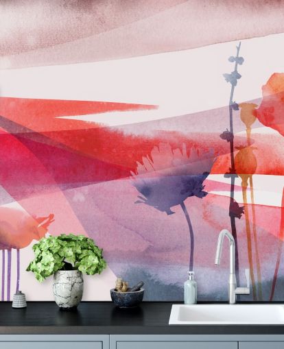 red and purple floral watercolor wallpaper