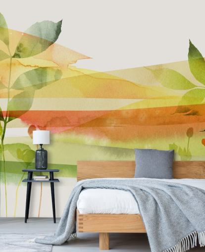 papel de parede da natureza laranja e verde