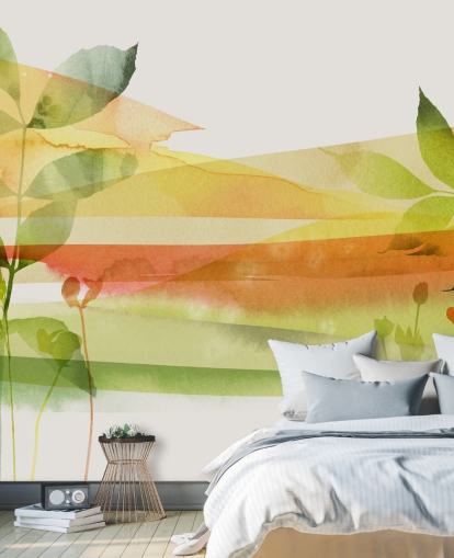 papier peint nature orange et vert papier peint nature orange et vert