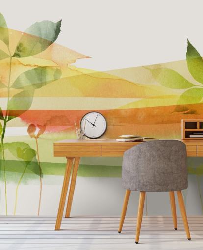 papel pintado naturaleza naranja y verde papel pintado naturaleza naranja y verde