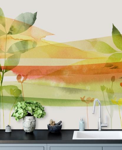 papel de parede da natureza laranja e verde