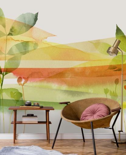 oranje en groen natuurbehang oranje en groen natuurbehang