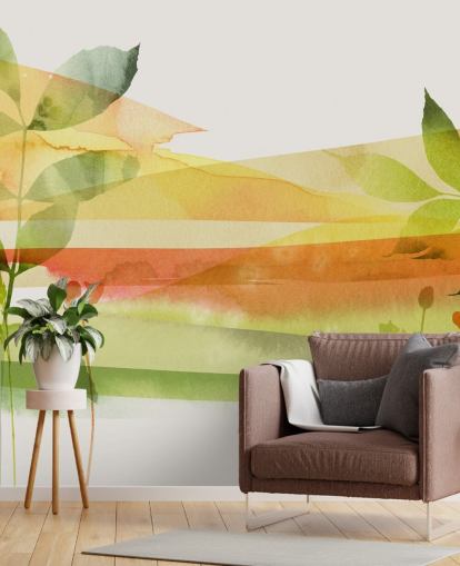 oranje en groen natuurbehang oranje en groen natuurbehang