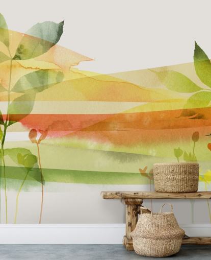 oranje en groen natuurbehang oranje en groen natuurbehang