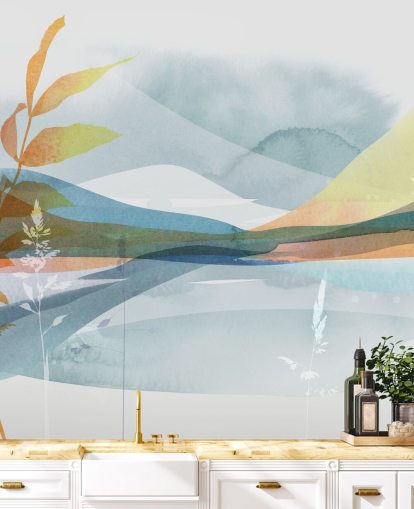 orange og blå abstrakt sø tapet orange og blå abstrakt sø tapet