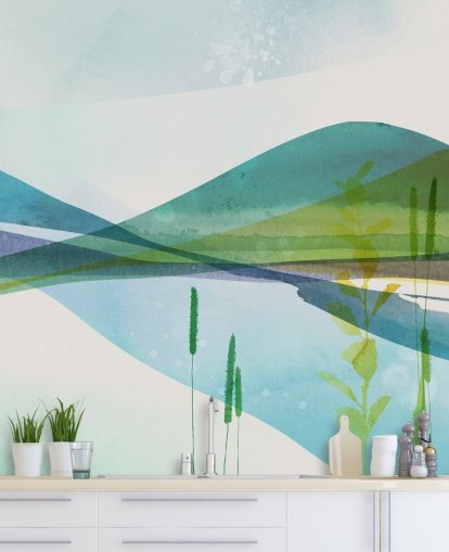 blue, green and yellow abstract lake wallpaper blue, green and yellow abstract lake wallpaper