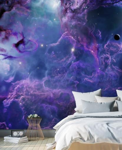 Deep purple and dark blue space nebular wallpaper Deep purple and dark blue space nebular wallpaper