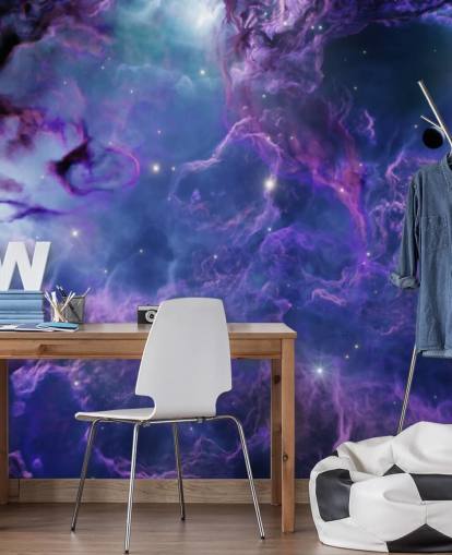 Tiefviolette und dunkelblaue Weltraumnebeltapete Tiefviolette und dunkelblaue Weltraumnebeltapete