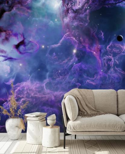 Deep purple and dark blue space nebular wallpaper Deep purple and dark blue space nebular wallpaper