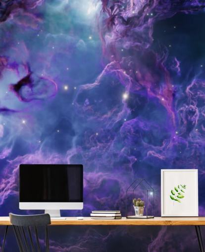 Deep violetti ja tummansininen tila sumuinen tapetti