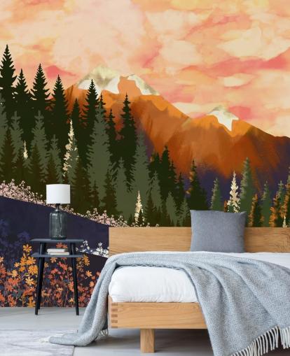 Rolling Hills with Forest Trees And Distant Mountains Rolling Hills with Forest Trees And Distant Mountains