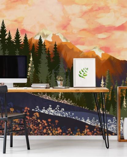 Rolling Hills with Forest Trees And Distant Mountains