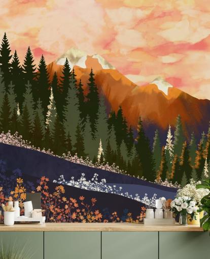 Rolling Hills with Forest Trees And Distant Mountains Rolling Hills with Forest Trees And Distant Mountains